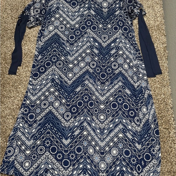 Espresso Navy and White Midi Dress - Picture 7 of 9